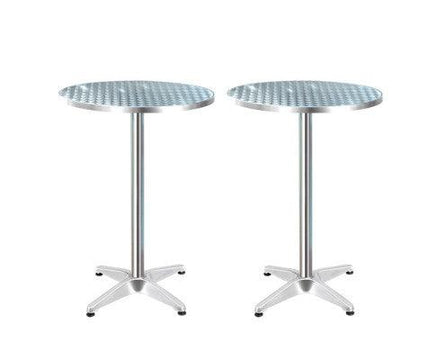 Outdoor & Indoor Adjustable Aluminium Bar Table 70 to 100 cm 2 Pieces