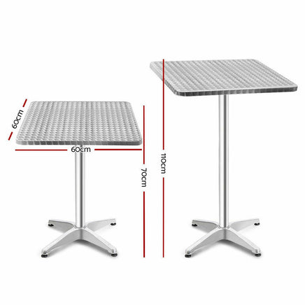 Outdoor & Indoor Adjustable Aluminium Steel Bar Table