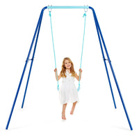 Outdoor Kids Swing Set Heavy Duty Metal A-Frame