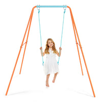 Outdoor Kids Swing Set Heavy Duty Metal A-Frame