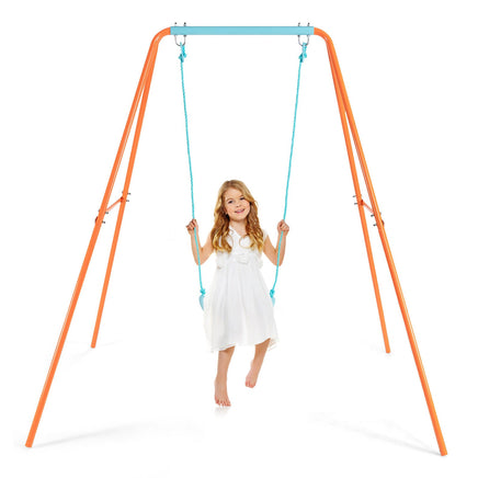 Outdoor Kids Swing Set Heavy Duty Metal A-Frame