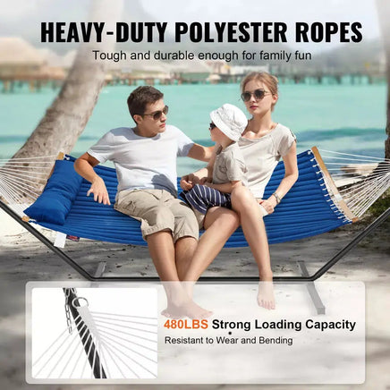 Outdoor Large Spreader Bar Hammock with Pillow