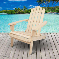 Outdoor Patio Wooden Deck Chair Set