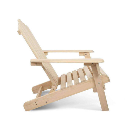 Outdoor Patio Wooden Deck Chair Set