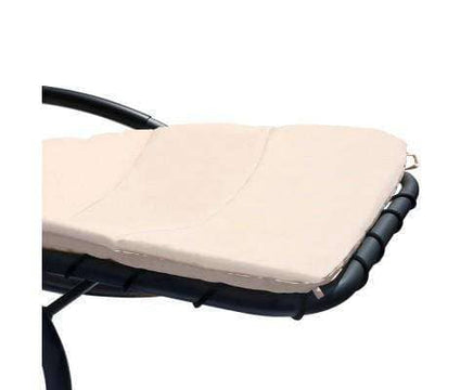 Outdoor Rocking Armchair with Shade - Black & Beige