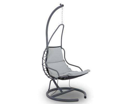 Outdoor Rocking Armchair with Shade - Grey