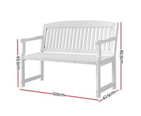 Outdoor White Garden Bench Table 120cm