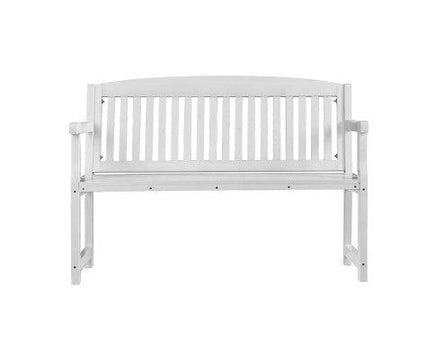 Outdoor White Garden Bench Table 120cm