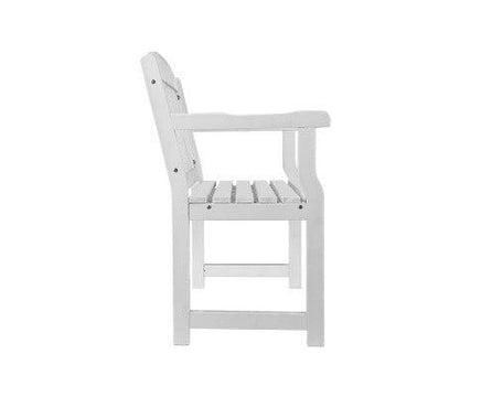 Outdoor White Garden Bench Table 120cm