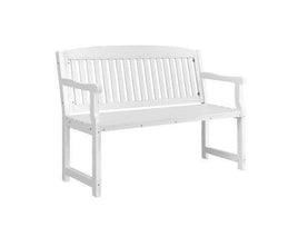 Outdoor White Garden Bench Table 120cm