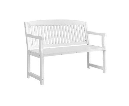 Outdoor White Garden Bench Table 120cm