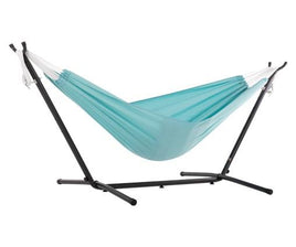 Polyester Double Hammock with Stand in Aqua Colour (2.7 m)