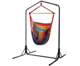 Rainbow Hammock Chair with Double Hammock Chair Stand