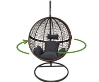 Rattan Hanging Egg Chair in Brown and Grey Colour