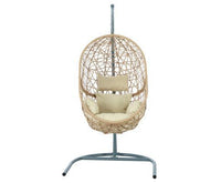 Rattan Single Egg Chair with Cream Cushion