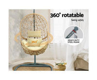 Rattan Single Egg Chair with Cream Cushion