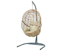 Rattan Single Egg Chair with Cream Cushion