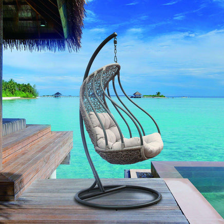 Santiago Hanging Egg Chair | Pod Chair Outdoor Wicker Patio Garden Backyard