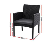 Set of 2 Outdoor Bistro Chair in Black Colour