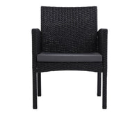 Set of 2 Outdoor Bistro Chair in Black Colour