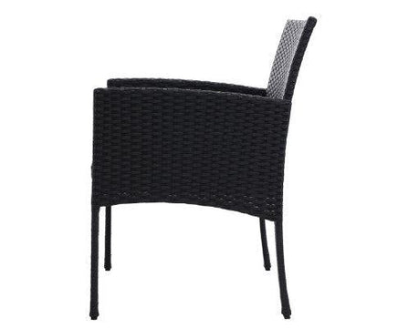 Set of 2 Outdoor Bistro Chair in Black Colour