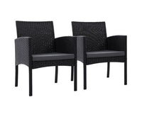 Set of 2 Outdoor Bistro Chair in Black Colour