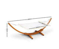 Siesta Double Hammock with Spreader Bar and Wooden Hammock Stand