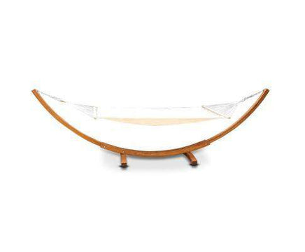 Siesta Double Hammock with Spreader Bar and Wooden Hammock Stand