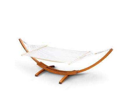 Siesta Double Hammock with Spreader Bar and Wooden Hammock Stand