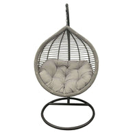 Skylar Outdoor Hanging Egg Chair in Slate Grey with Stand