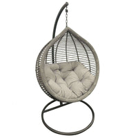 Skylar Outdoor Hanging Egg Chair in Slate Grey with Stand