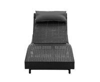 Sleek Black Wicker Sun Lounge - Upgrade Your Outdoor Living