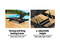 Sleek Black Wicker Sun Lounge - Upgrade Your Outdoor Living