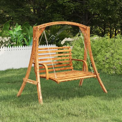 Solid Bent Wood with Teak Finish Swing Stand