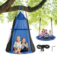 Blue and Green 100cm Hanging Tree Nest Swing 2 in 1