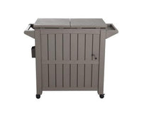 Taupe Patio Serving Trolley with Built-In Chiller