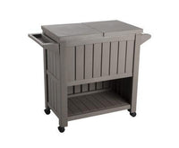 Taupe Patio Serving Trolley with Built-In Chiller