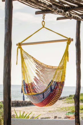 Thick Cotton Mexican Hammock Chair (Confeti)