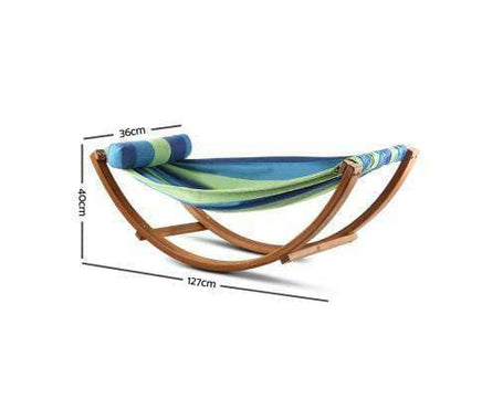 Timber Hammock Bed Swing - Blue