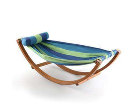 Timber Hammock Bed Swing - Blue