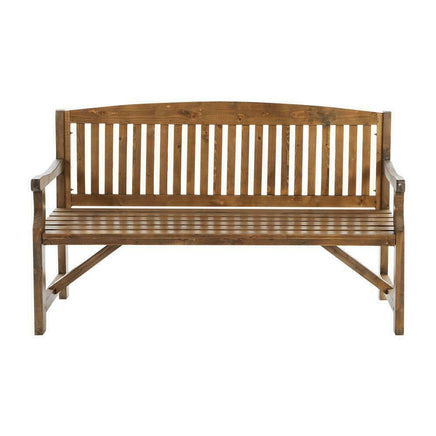 Wooden Garden Bench Chair Natural 3 Seater