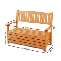 Wooden Outdoor Storage 2 Bench Seat