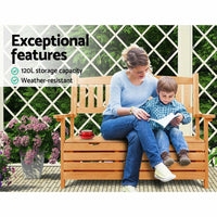 Wooden Outdoor Storage 2 Bench Seat