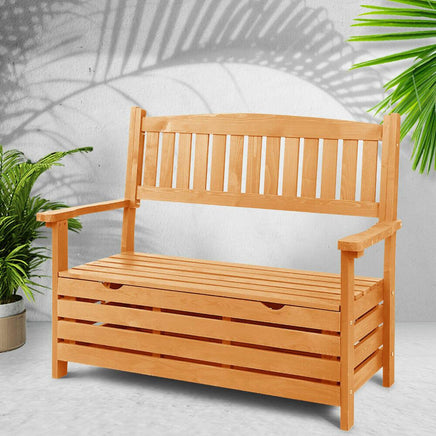 Wooden Outdoor Storage 2 Bench Seat