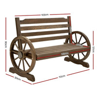 Wooden Wagon Bench Seat Outdoor Garden Lounge Furniture