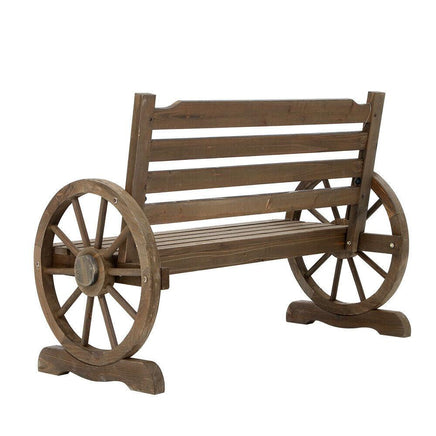 Wooden Wagon Bench Seat Outdoor Garden Lounge Furniture