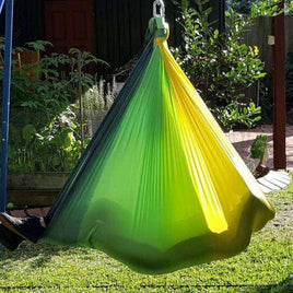 Large Tritone Silky Nylon Wrap Swing (Yellow Green) (450x250cm)-None-None-Siesta Hammocks